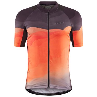 Craft Advanced Endurance Graphic fietsshirt korte mouw oranje/bruin heren 
