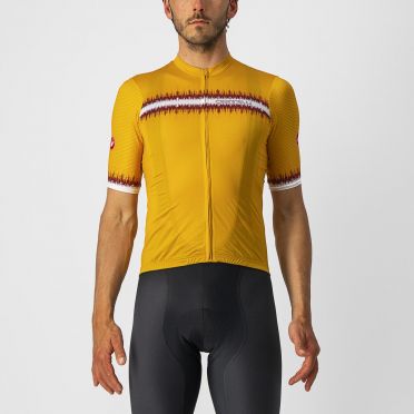 Castelli Grimpeur korte mouw fietsshirt geel heren 
