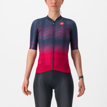 Castelli Climbers 2.0 fietsshirt korte mouw blauw/rood dames 