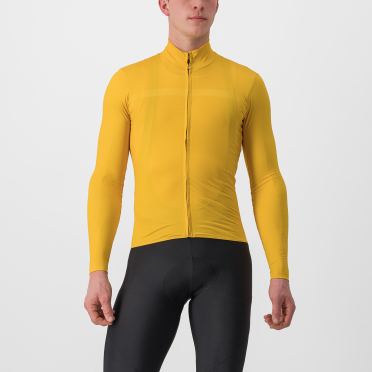Castelli Pro thermal Mid lange mouw fietsshirt geel heren 