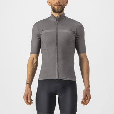 Castelli Pro thermal Mid korte mouw fietsshirt grijs heren 