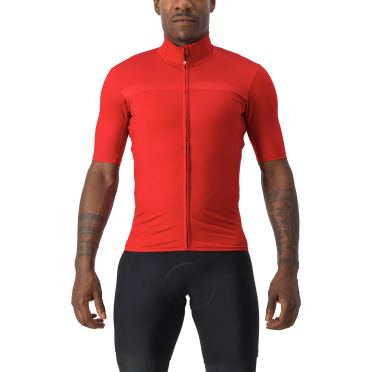 Castelli Pro thermal Mid korte mouw fietsshirt rood heren 