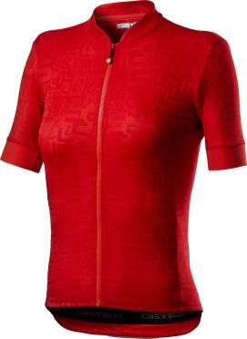 Castelli Promessa Jaquard SS fietsshirt rood dames 