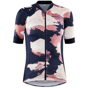 Craft Advanced Endurance Graphic fietsshirt blauw/roze SS dames 