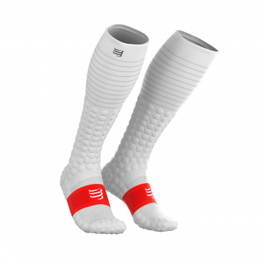 Compressport Full socks race & recovery compressiesokken wit 