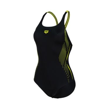 Arena Swim Pro Back badpak zwart/groen dames  