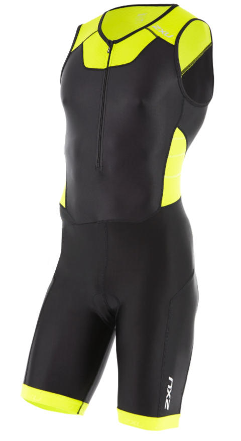 2XU Trisuit X-vent front zip zwart/geel heren  MT4354dBLK/LPU
