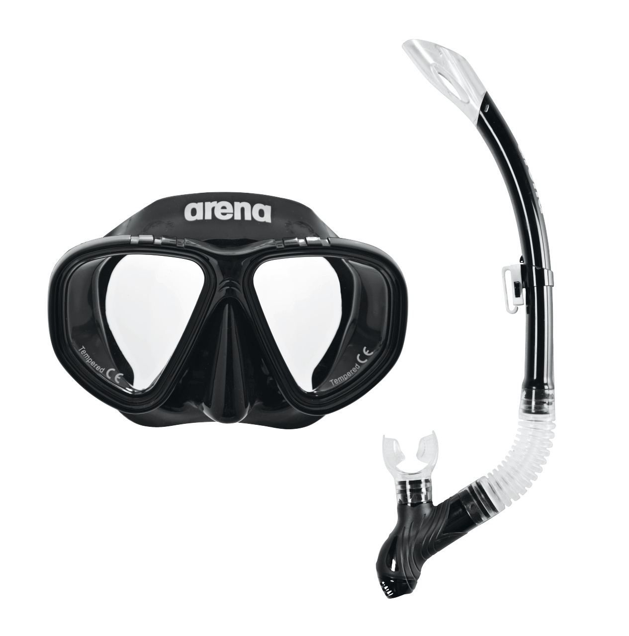 Arena Premium Snorkel set junior zwart/clear  002019-505