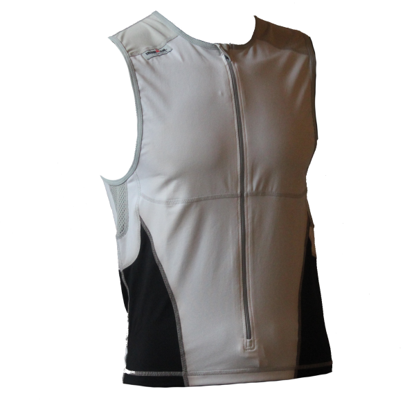 Ironman tri top front zip mouwloos bodysuit wit/zwart heren  IM8504-03/15