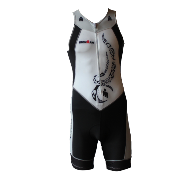 Ironman trisuit front zip mouwloos multisport tattoo wit/zwart/zilver heren  IM8902-03/10