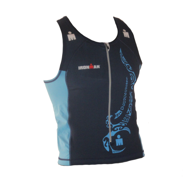 Ironman tri top front zip mouwloos multisport tattoo blauw heren  IM8925-41/50